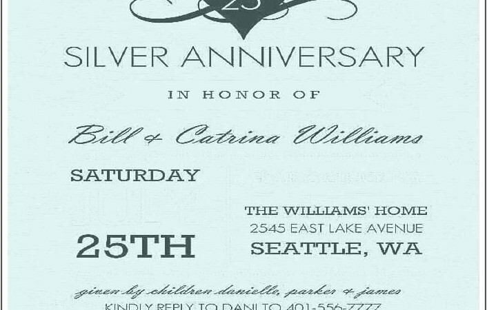 Silver Wedding Anniversary Invitation Templates Free