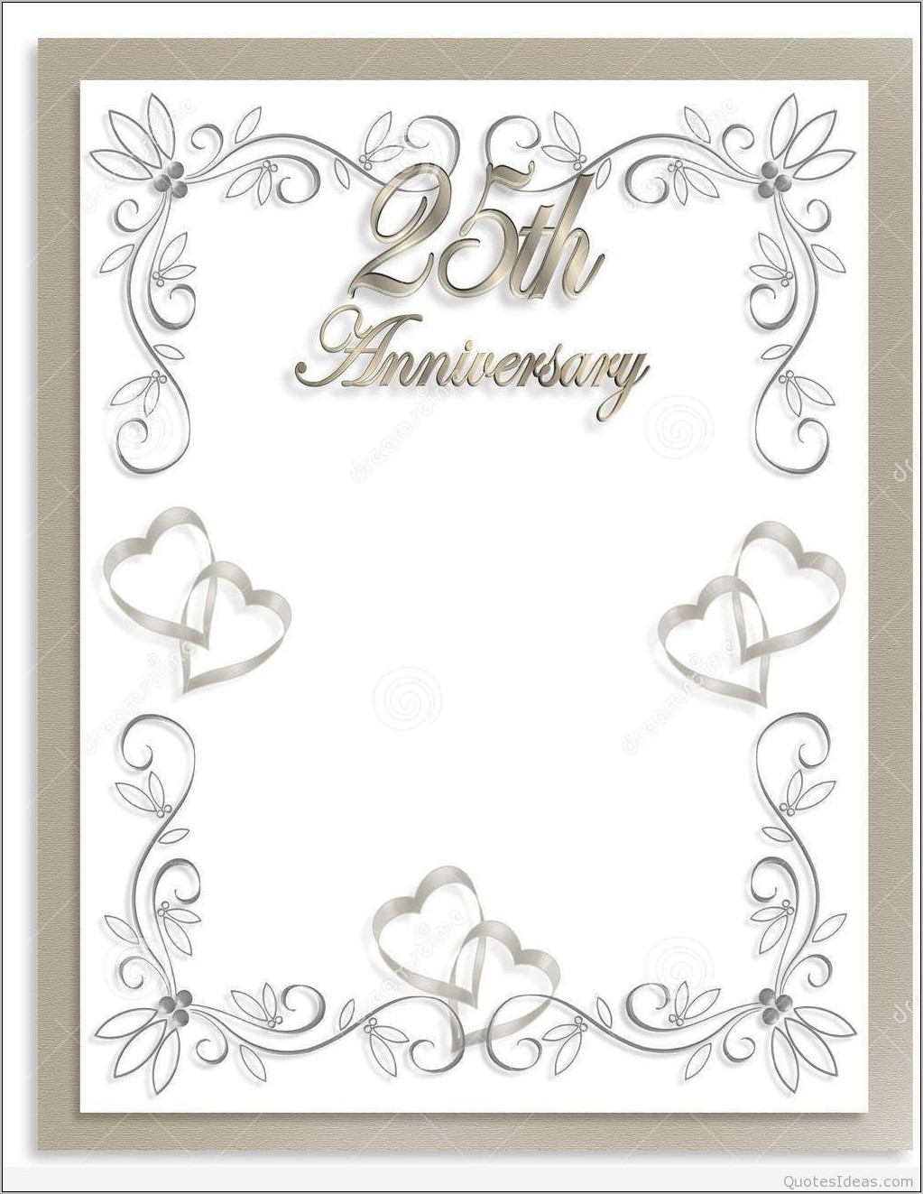 Silver Wedding Anniversary Invitations Templates