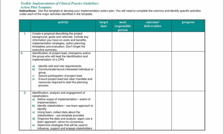 Simple Action Plan Template Xls