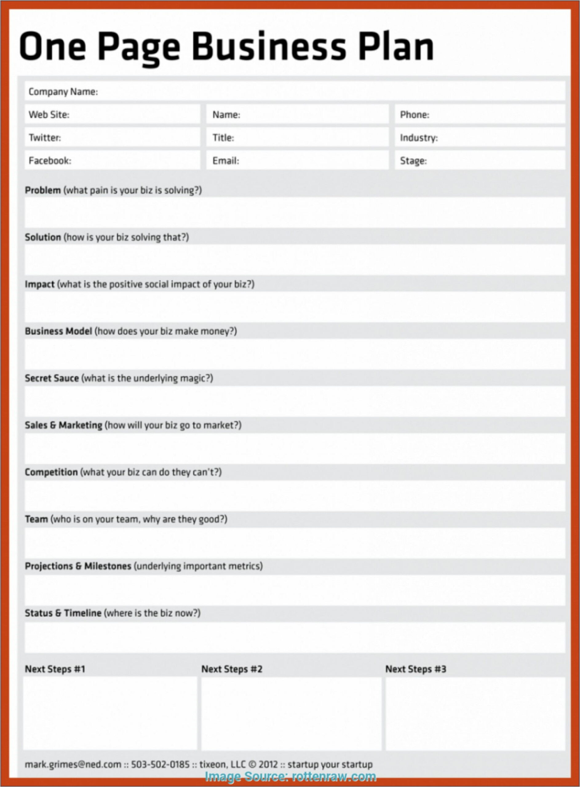 Simple Business Plan Template Free