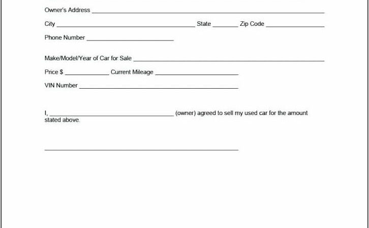 Simple Car Sale Agreement Template