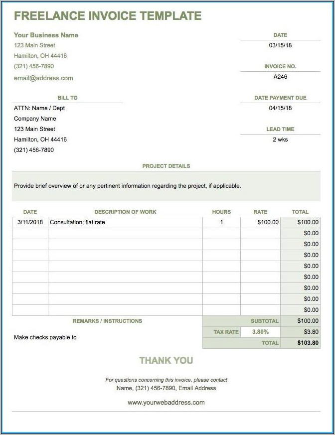 Simple Commercial Invoice Template