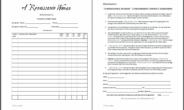 Simple Consignment Agreement Template