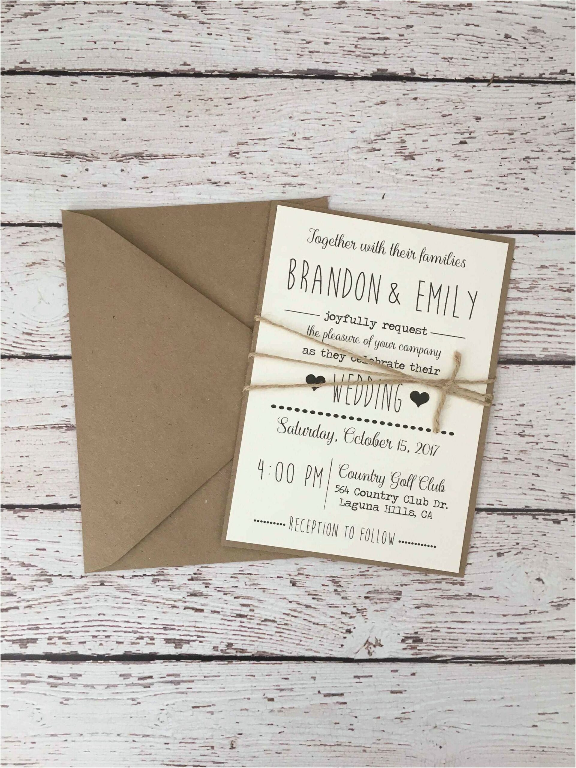 Simple Country Wedding Invitations