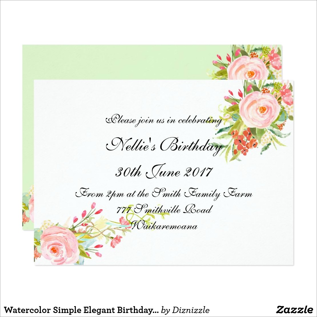 Simple Elegant Birthday Invitations