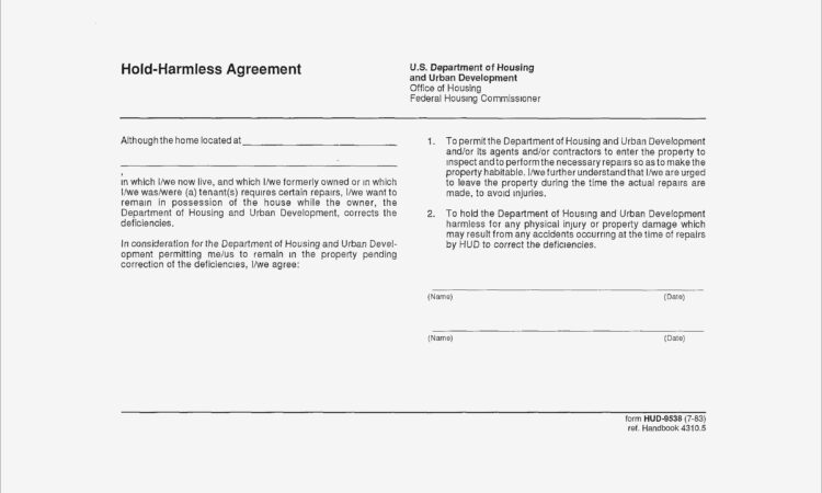 Simple Hold Harmless Agreement Sample