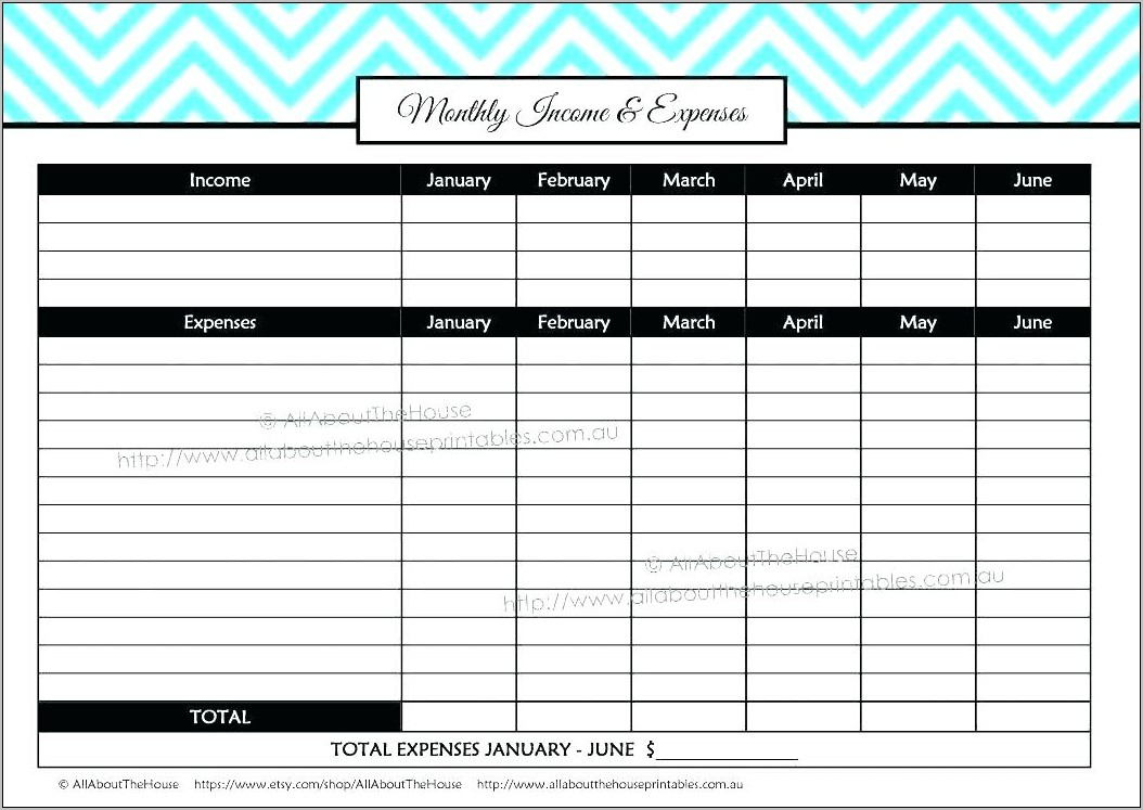 Simple Home Budget Form