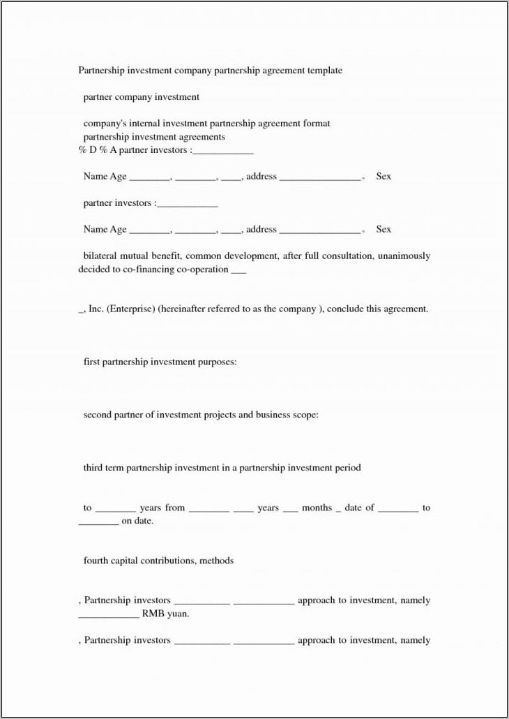 Simple Investment Agreement Template Doc
