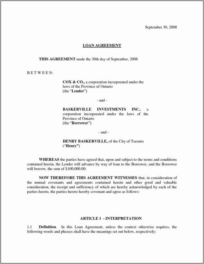 Simple Investment Agreement Template Free