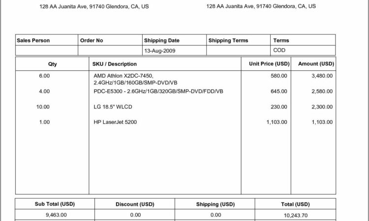 Simple Invoice Format Pdf