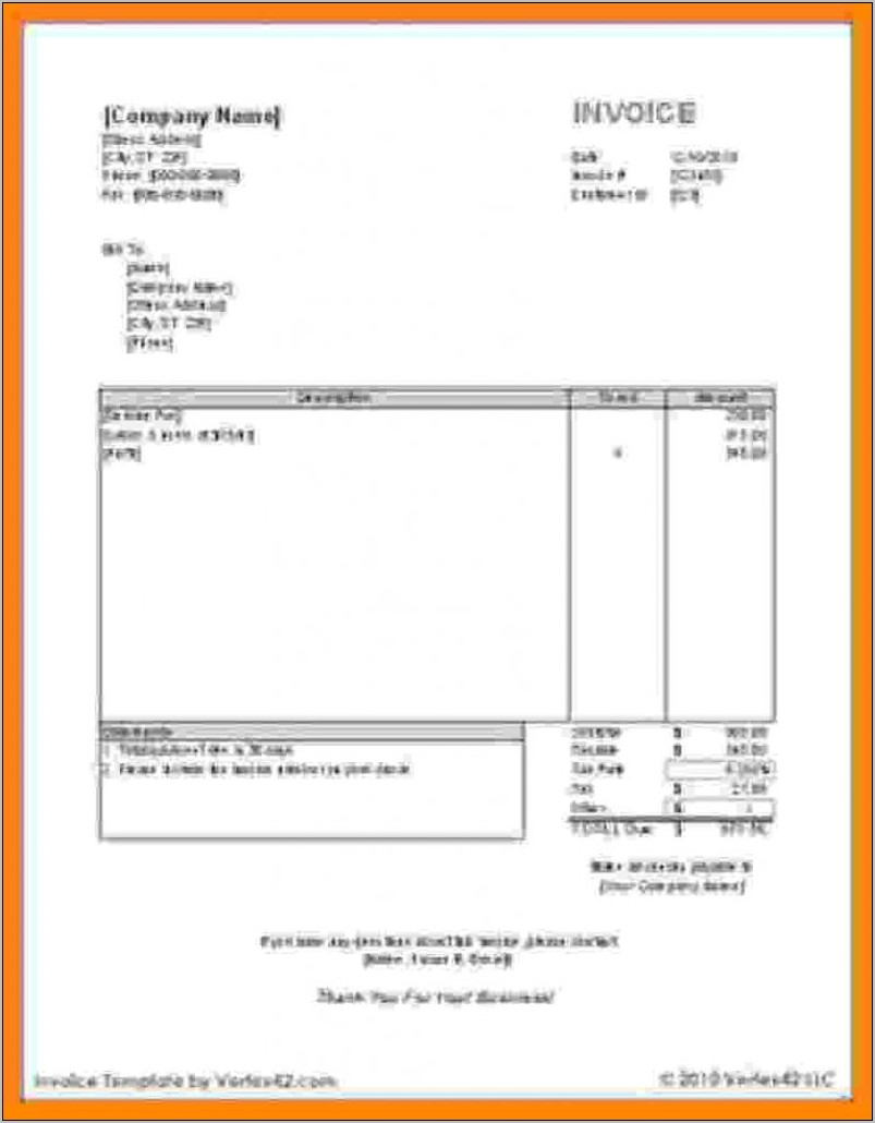 Simple Invoice Template For Services