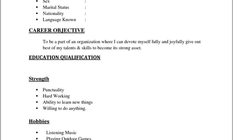 Simple Job Resume Format Pdf Download