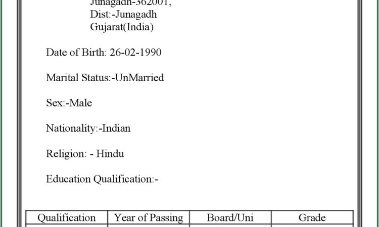 Simple Resume Format Download For Freshers