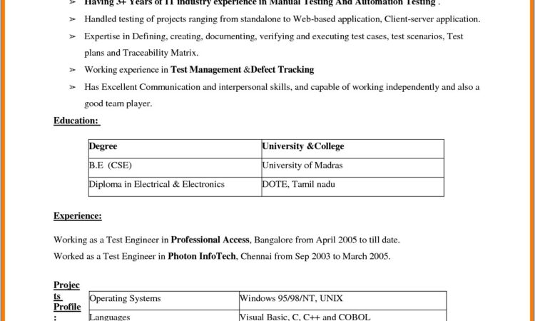 Simple Resume Format Download In Word