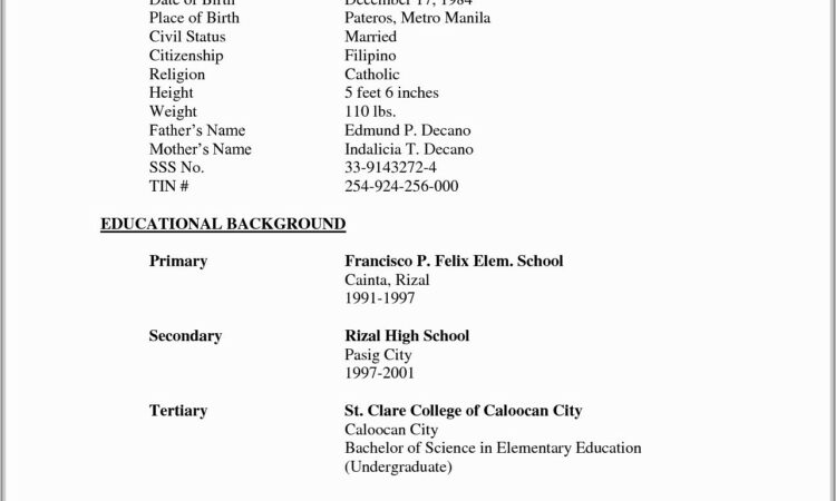 Simple Resume Format Download India