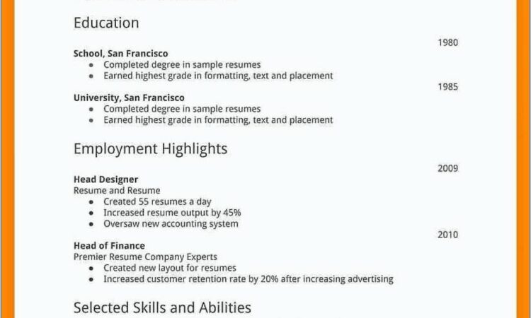 Simple Resume Format Pdf India