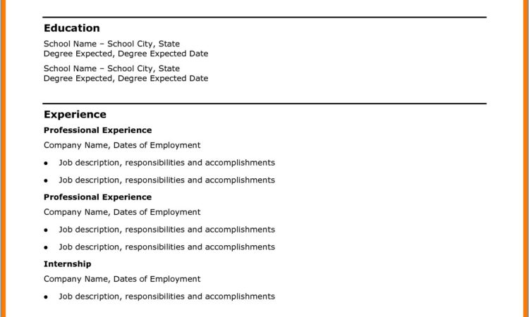 Simple Resume Template Free Download Word