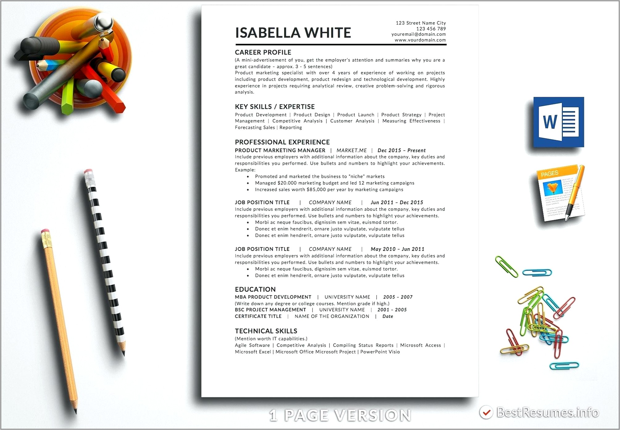 Simple Resume Template Pdf Download