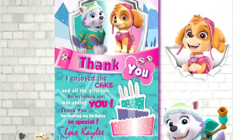 Skye Paw Patrol Birthday Invitation Template Free