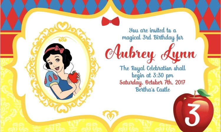 Snow White Birthday Invitations