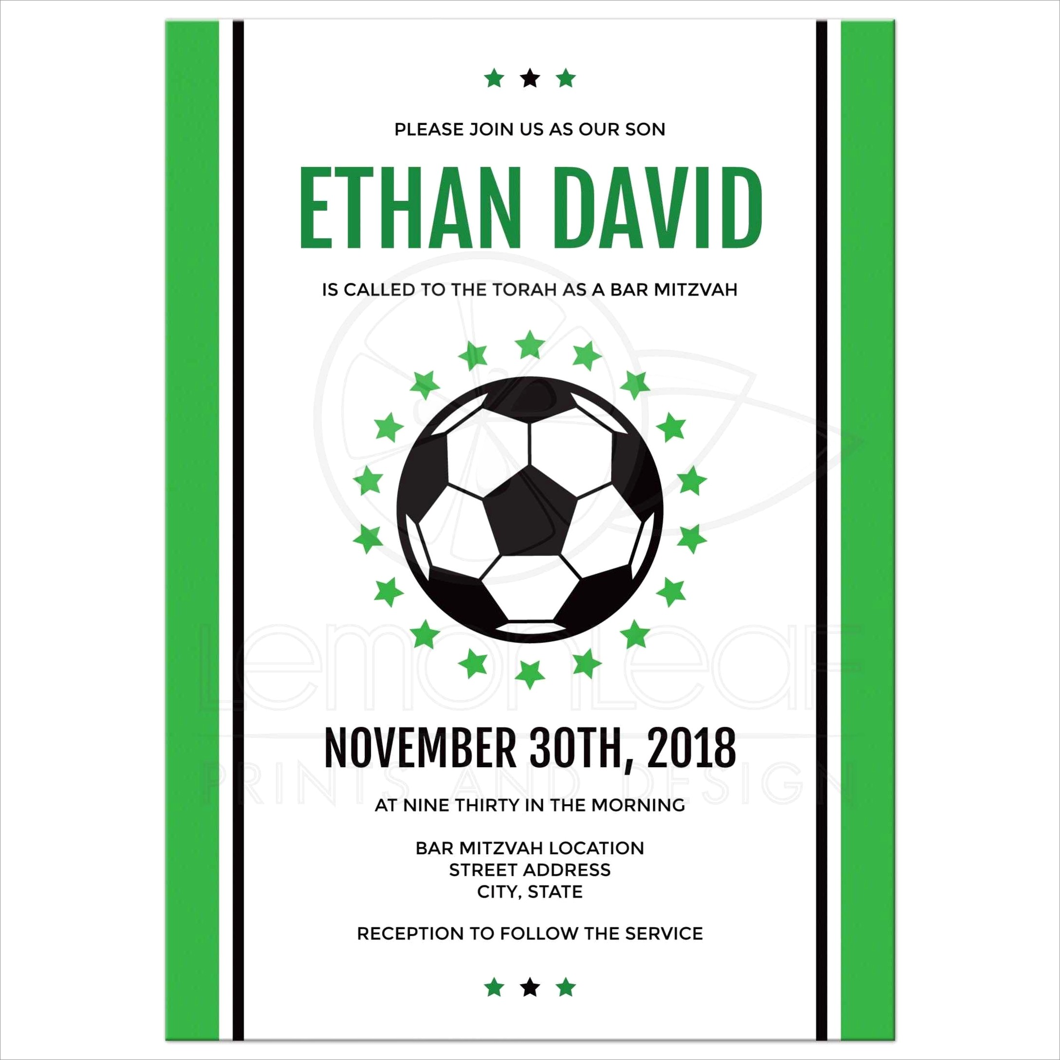 Soccer Bar Mitzvah Invitations
