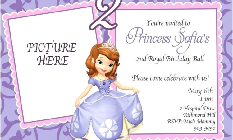 Sofia The First Invitation Editable Free