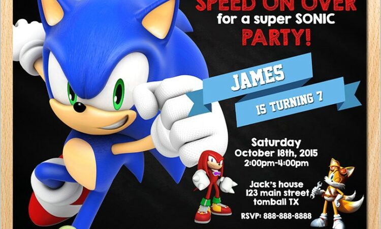 Sonic The Hedgehog Personalized Invitations