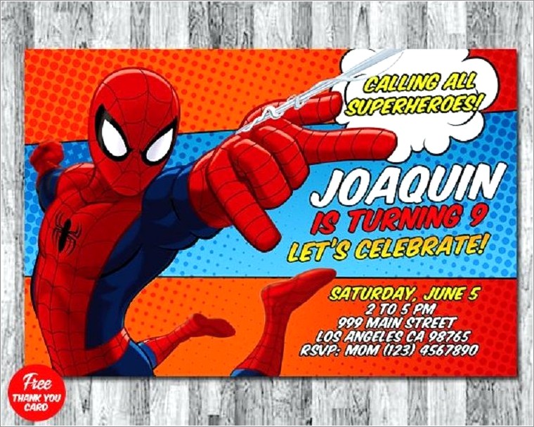 Spiderman Birthday Invitations Free