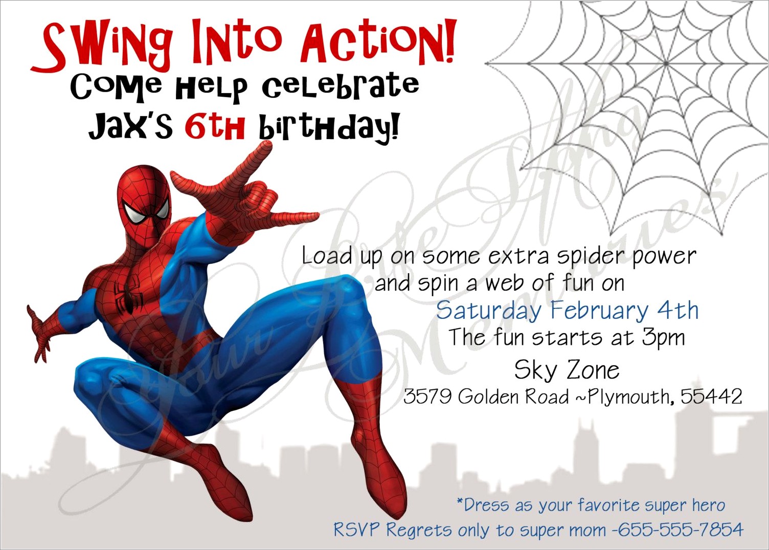 Spiderman Invitation Card Template