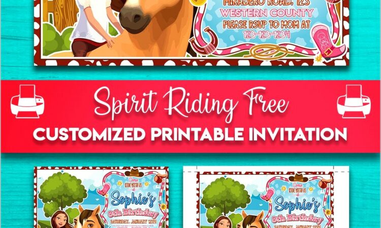 Spirit Riding Free Birthday Invitations