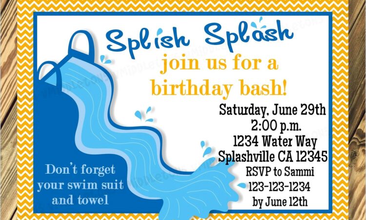 Splish Splash Birthday Bash Invitations