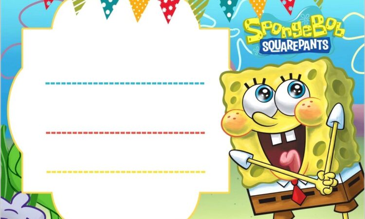 Spongebob Birthday Invitation Template