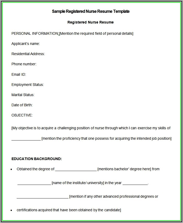 Staff Nurse Resume Format Free Download