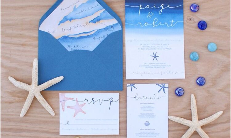 Starfish Holding Hands Wedding Invitations