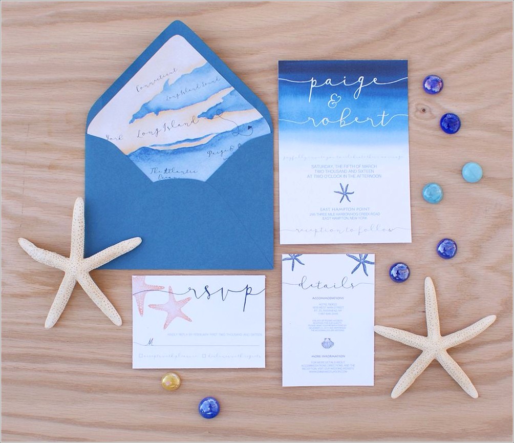Starfish Holding Hands Wedding Invitations