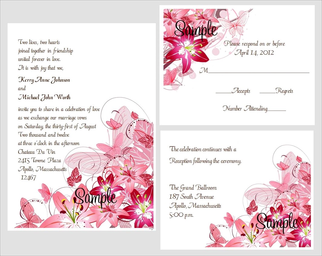 Stargazer Lily Wedding Invitations