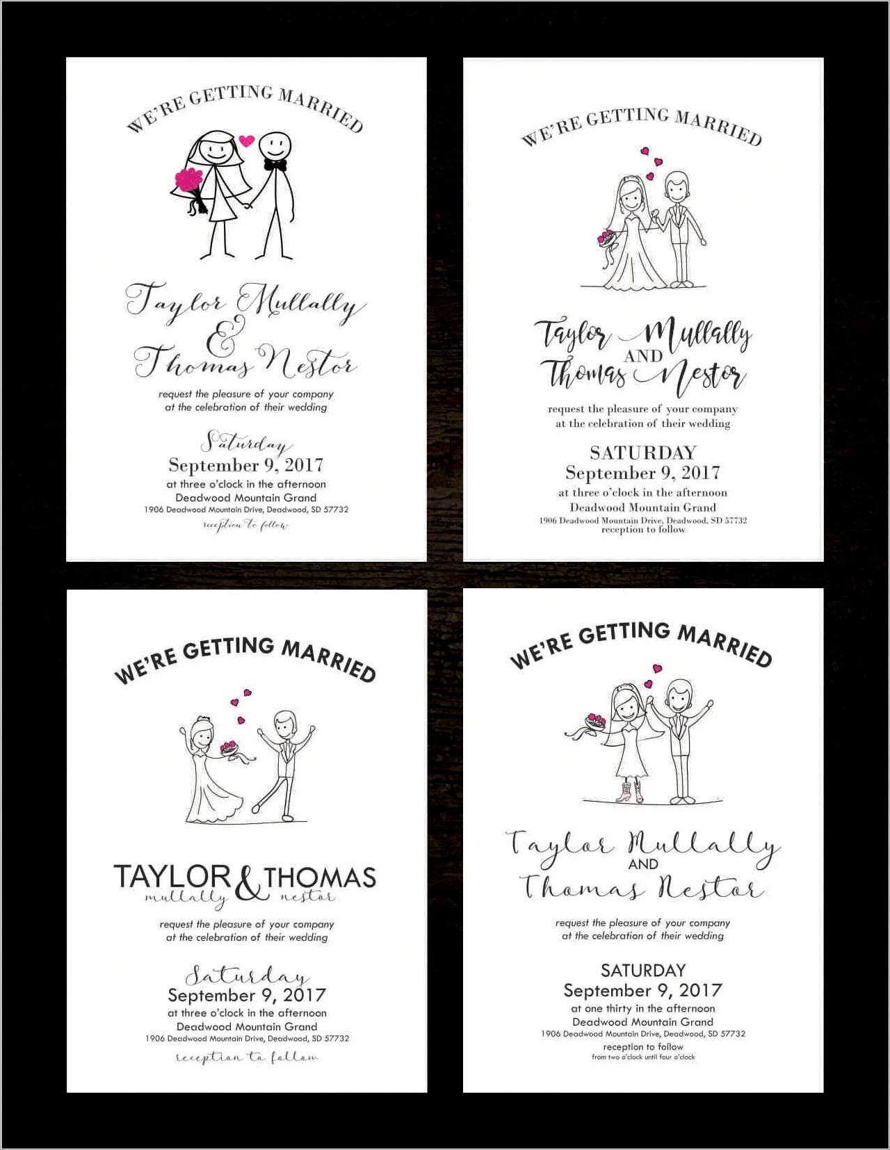 Stick Figure Wedding Invitations