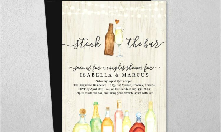 Stock The Bar Invitation Templates