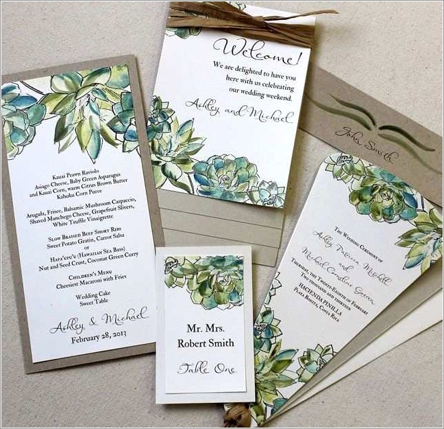 Succulent Wedding Invitation Template Free