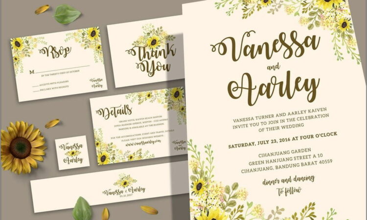 Sunflower Wedding Invitation Templates