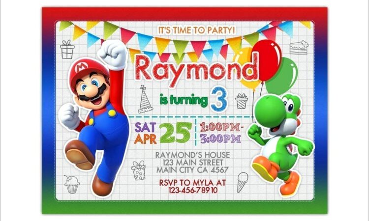 Super Mario Birthday Invitations