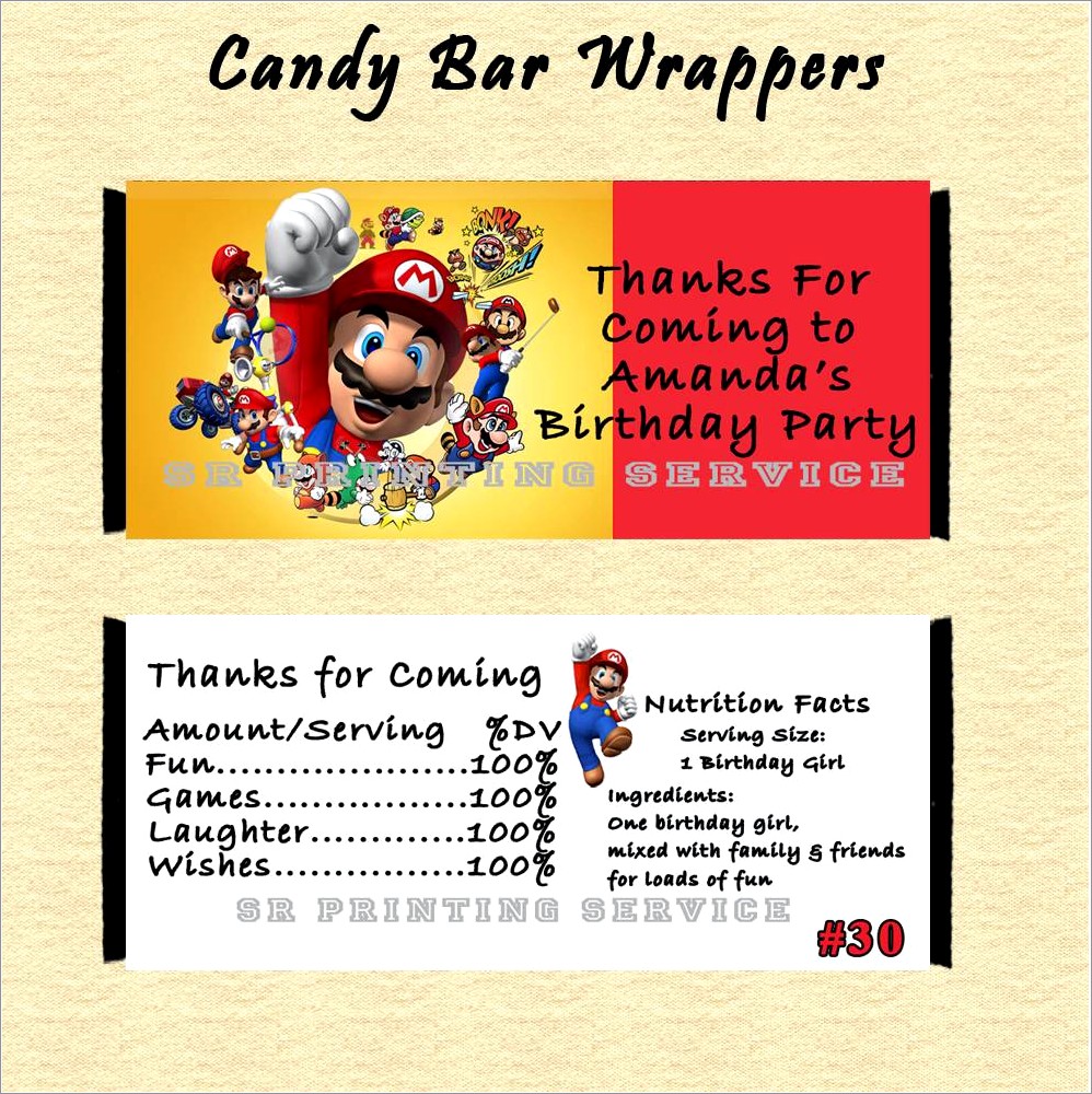 Super Mario Personalized Invitations