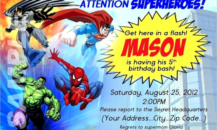 Superhero Birthday Invitation Template Free