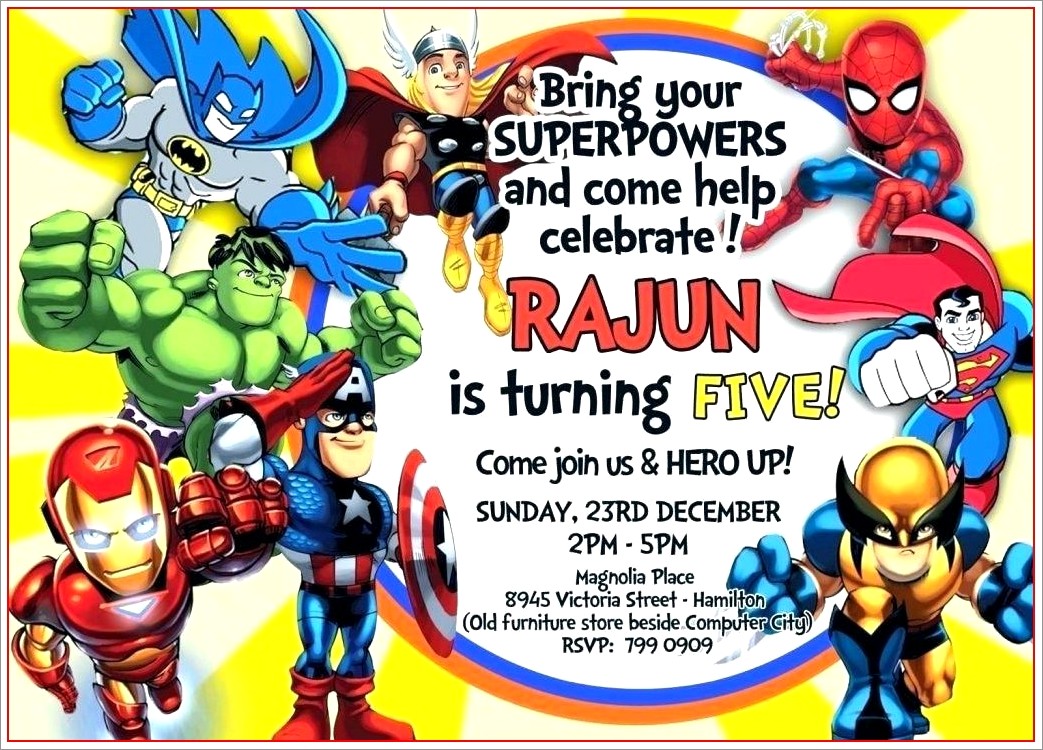 Superhero Invitation Template Free Download