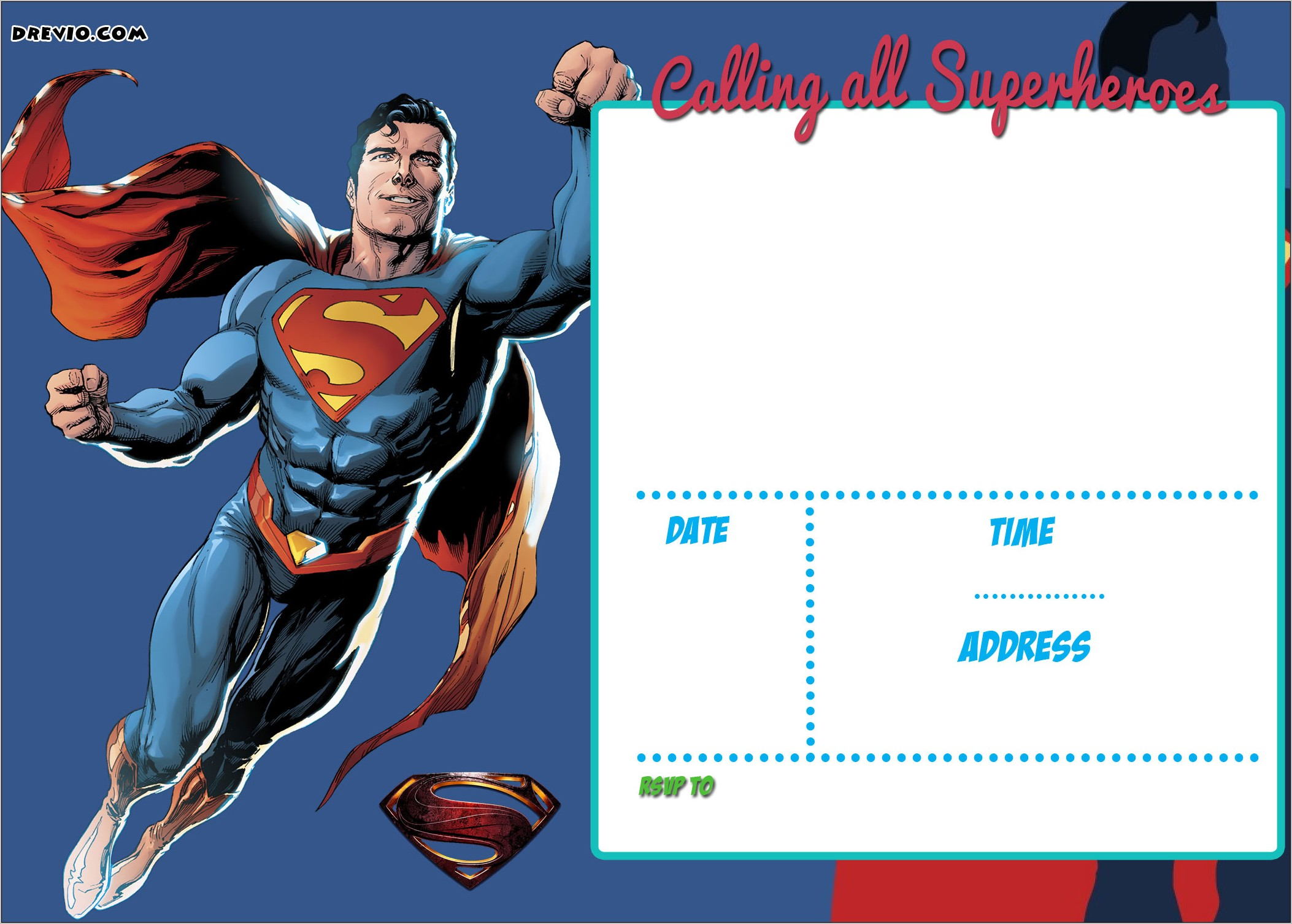 Superman Birthday Invitations Templates Free