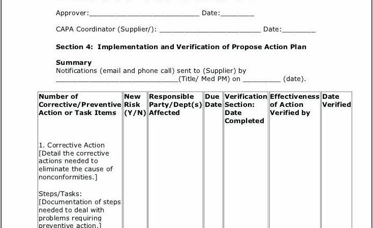 Supplier Corrective Action Report Sample