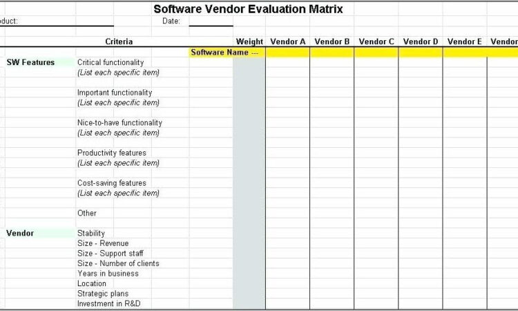 Supplier Evaluation Criteria Template