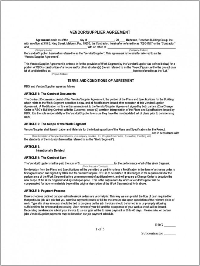 Supply Contract Template Pdf