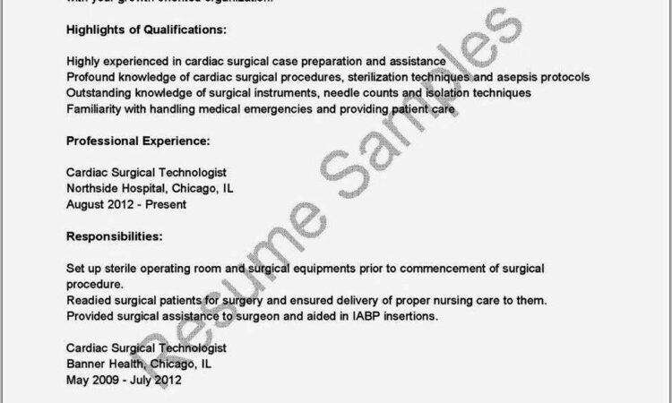 Surgical Tech Resume Template