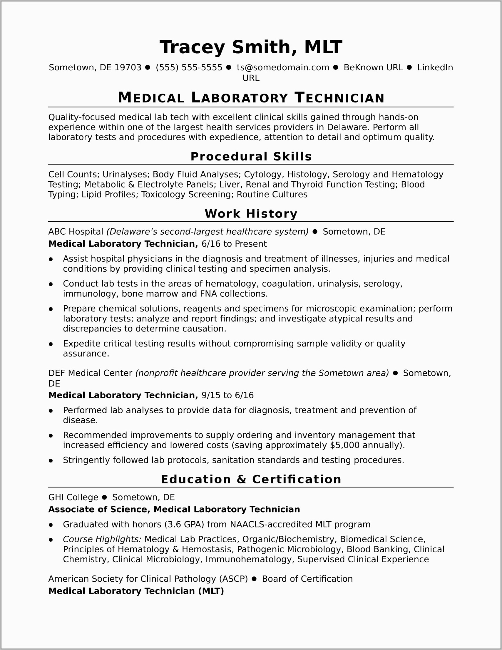 Surgical Technologist Resume Samples
